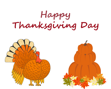 Thanksgiving Day background with maple leaves. All objects are separated. Vector illustration のイラスト素材
