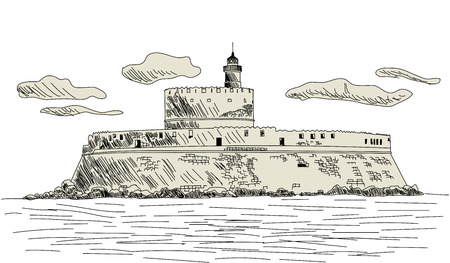 Rhodes ancient fort.のイラスト素材