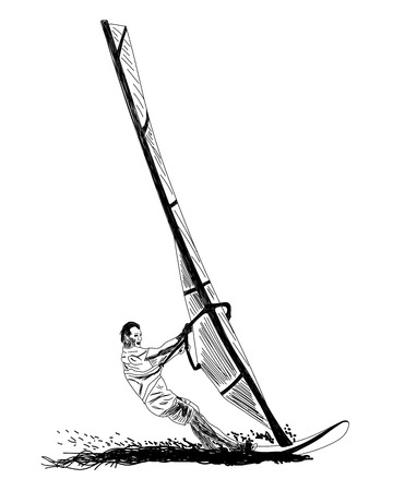 Windsurfing sketch.のイラスト素材