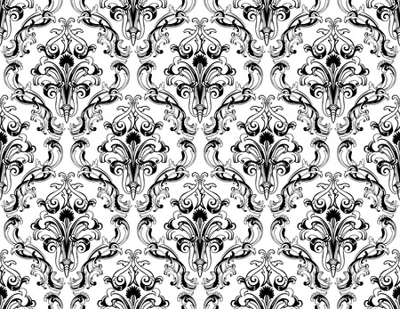 Damask seamless vector pattern.  For easy making seamless pattern just drag all group into swatches bar, and use it for filling any contours.のイラスト素材