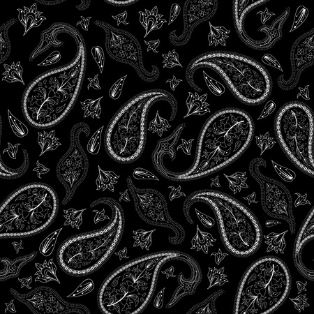 Oriental seamless paisley vector pattern.  For easy making seamless pattern just drag all group into swatches bar, and use it for filling any contours.のイラスト素材