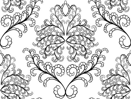 Damask seamless pattern. EPS 10 vector illustration without transparency.のイラスト素材