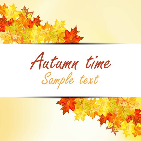 Autumn maple leaves background. Vector illustration with transparency and mesh.のイラスト素材