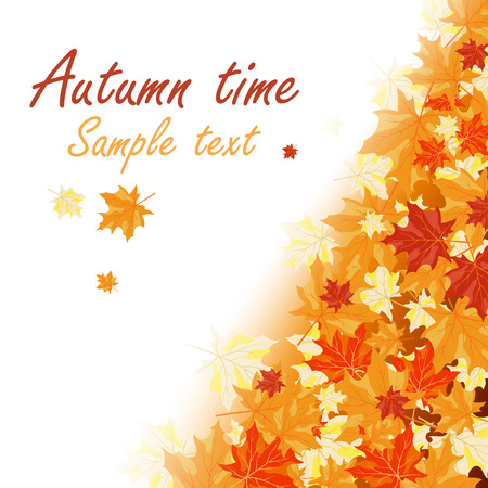 Autumn maple leaves background. Vector illustration with transparency and mesh.のイラスト素材