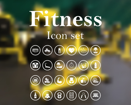 Fitness icon set. vector illustration with mesh and without transparency.のイラスト素材
