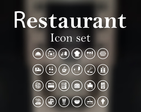 Restaurant icon set.vector illustration with mesh and without transparency.のイラスト素材