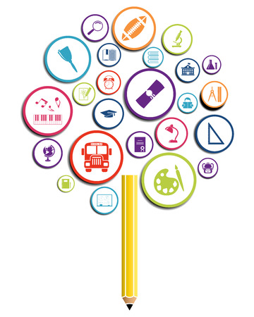 Creative school design with icons. EPS 10 vector illustration without transparency.のイラスト素材