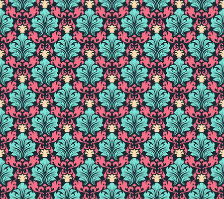 Colourfull  seamless damask ornate  patternのイラスト素材