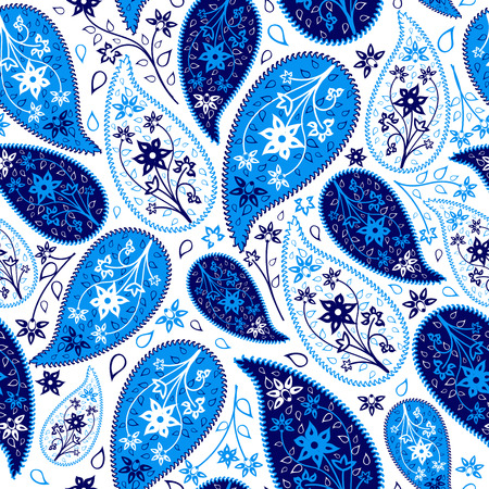 Multicolor Seamless Paisley Pattern Ornate. Elegant Design With Ideal Balanced Colors. Vector Illustration.のイラスト素材