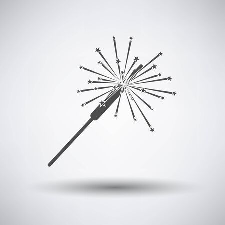 Party sparkler icon on gray background with round shadow. のイラスト素材