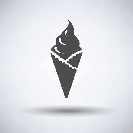 Ice cream icon on gray background with round shadow.のイラスト素材