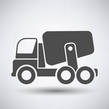 Concrete mixer icon on gray background with round shadow.のイラスト素材