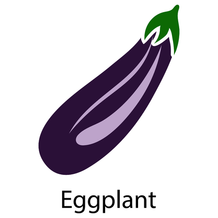 Eggplant icon on white background. Vector illustration.のイラスト素材