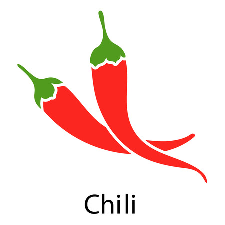 Red chili pepper icon on white background. Vector illustration.のイラスト素材