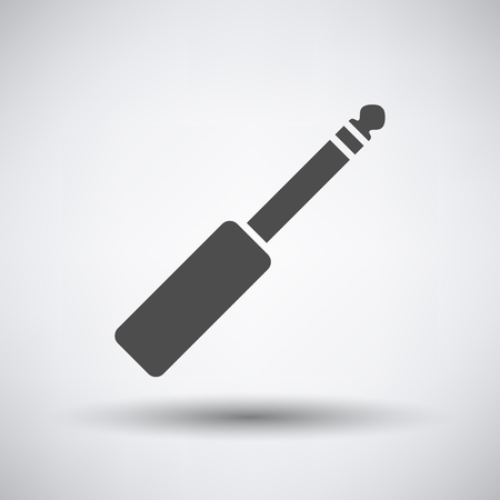 Music jack plug-in icon on gray background with round shadow. Vector illustration.のイラスト素材