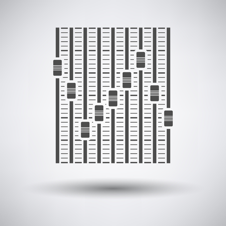 Music equalizer icon on gray background with round shadow. Vector illustration.のイラスト素材
