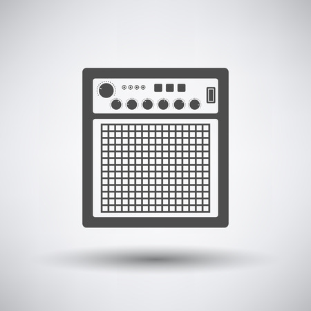 Audio monitor icon on gray background with round shadow. Vector illustration.のイラスト素材
