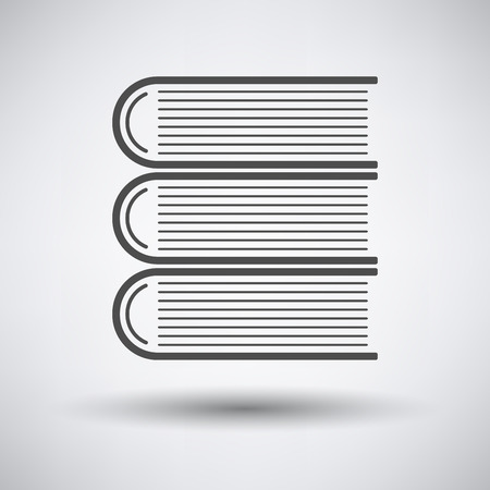 Stack of books icon on gray background with round shadow.のイラスト素材