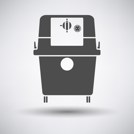 Vacuum cleaner icon on gray background with round shadow. Vector illustration.のイラスト素材