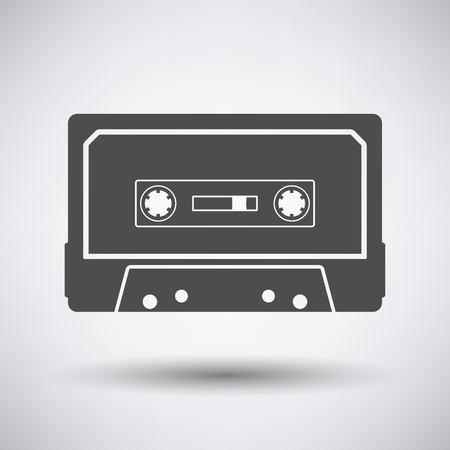 Audio cassette  icon on gray background with round shadow. Vector illustration.のイラスト素材