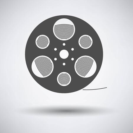 Film reel icon on gray background with round shadow. Vector illustration.のイラスト素材