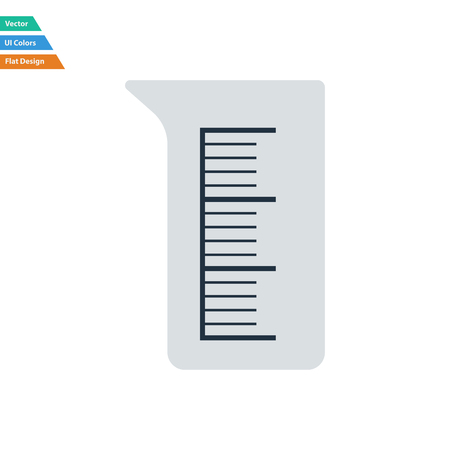 Flat design icon of chemistry beaker in ui colors. Vector illustration.のイラスト素材