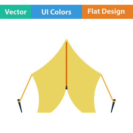 Flat design icon of touristic tent in ui colors. Vector illustration.のイラスト素材