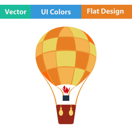 Flat design icon of hot air balloon in ui colors. Vector illustration.のイラスト素材