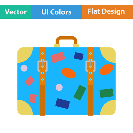 Flat design icon of suitcase  in ui colors. Vector illustration.のイラスト素材