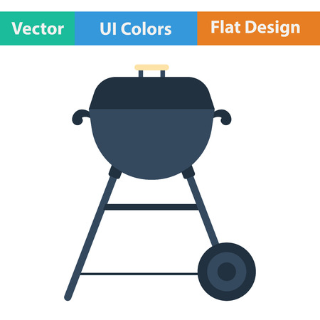 Flat design icon of barbecue in ui colors. Vector illustration.のイラスト素材