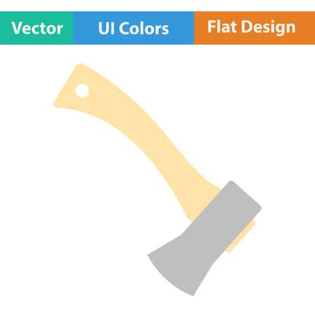 Flat design icon of camping axe in ui colors. Vector illustration.のイラスト素材