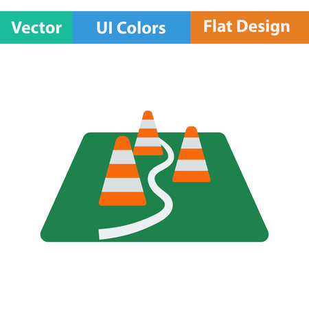 Flat design icon of football training cones in ui colors. Vector illustration.のイラスト素材