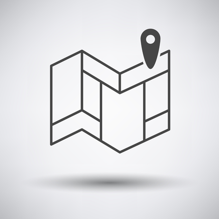 Navigation map icon on gray background with round shadow. Vector illustration.のイラスト素材