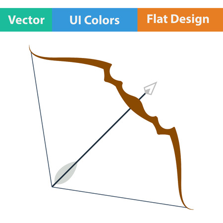 Flat design icon of bow and arrow  in ui colors. Vector illustration.のイラスト素材