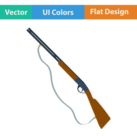 Flat design icon of hunting gun in ui colors. Vector illustration.のイラスト素材