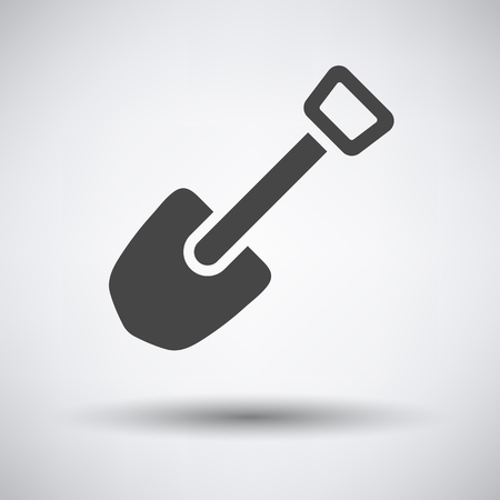 Camping shovel icon on gray background with round shadow. Vector illustration.のイラスト素材