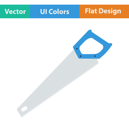 Flat design icon of hand saw in ui colors. Vector illustration.のイラスト素材