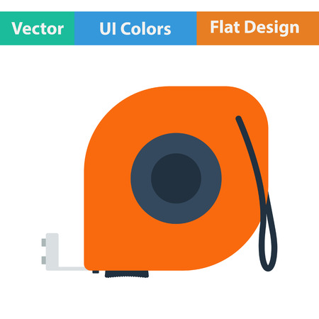 Flat design icon of constriction tape measure in ui colors. Vector illustration.のイラスト素材