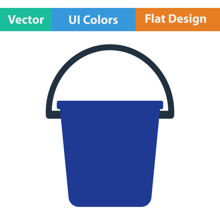 Flat design icon of bucket in ui colors. Vector illustration.のイラスト素材