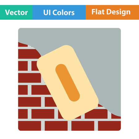 Flat design icon of plastered brick wall  in ui colors. Vector illustration.のイラスト素材