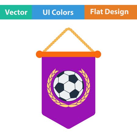 Football pennant icon. Flat design in ui colors. Vector illustration.のイラスト素材