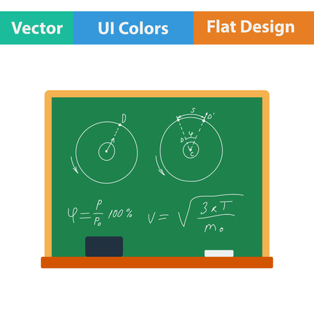 Flat design icon of Classroom blackboard in ui colors. Vector illustration.のイラスト素材