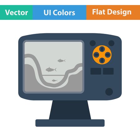 Flat design icon of echo sounder   in ui colors. Vector illustration.のイラスト素材