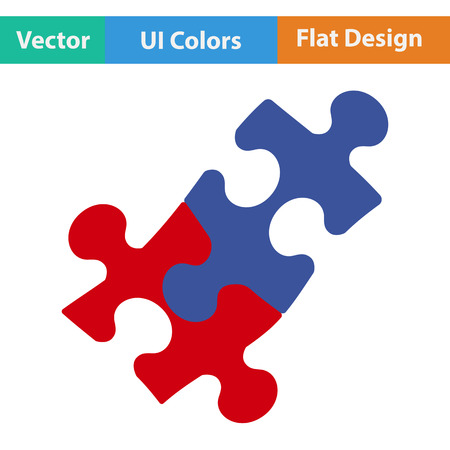 Flat design icon of Puzzle decision in ui colors. Vector illustration.のイラスト素材