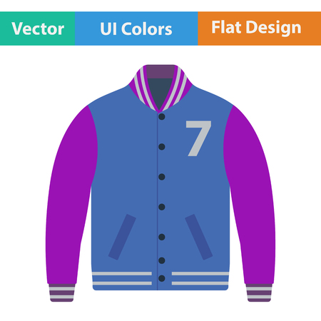 Baseball jacket icon. Flat design. Vector illustration.のイラスト素材