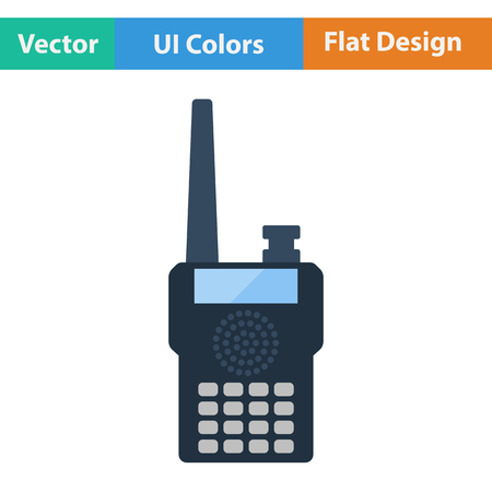 Portable radio icon. Flat design. Vector illustration.のイラスト素材