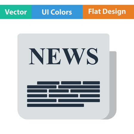 Newspaper icon. Flat design. Vector illustration.のイラスト素材