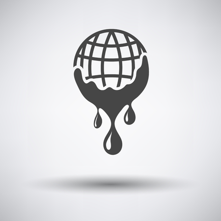 Planet flowing down water icon on gray background with round shadow. Vector illustration.のイラスト素材