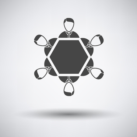 Conversation table icon on gray background with round shadow. Vector illustration.のイラスト素材