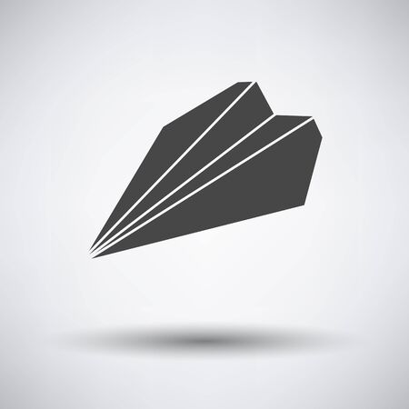 Paper plane icon on gray background with round shadow. Vector illustration.のイラスト素材